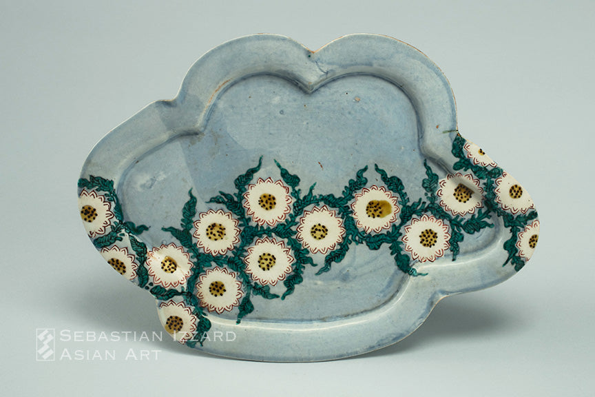 Dish of Irregular Form with Chrysanthemum Flowerheads