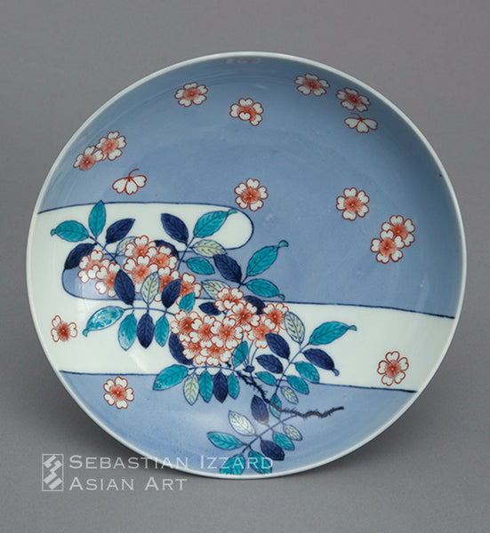 DISH WITH CHERRY BLOSSOM AND CLOUD DESIGN