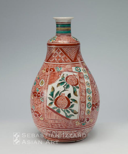 Wine Bottle with Floral Panel Decoration