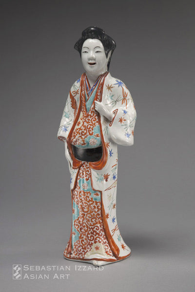 Standing Figure of a Beauty Arita ware, Kakiemon type;  porcelain with gilt and colored enamels,  Edo period, last quarter of 17th century,  38.1 cm high
