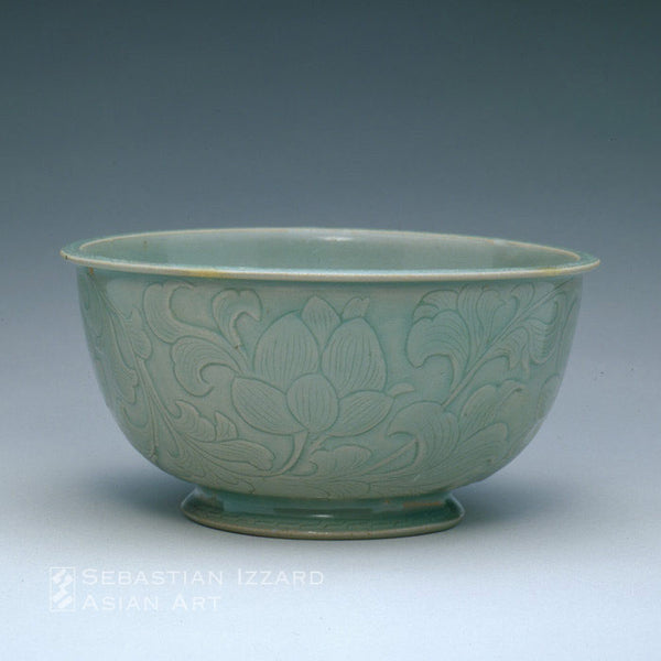 Bowl with Lotus Blossom Design 12th century Carved and incised celadon ware 16.6 cm diameter